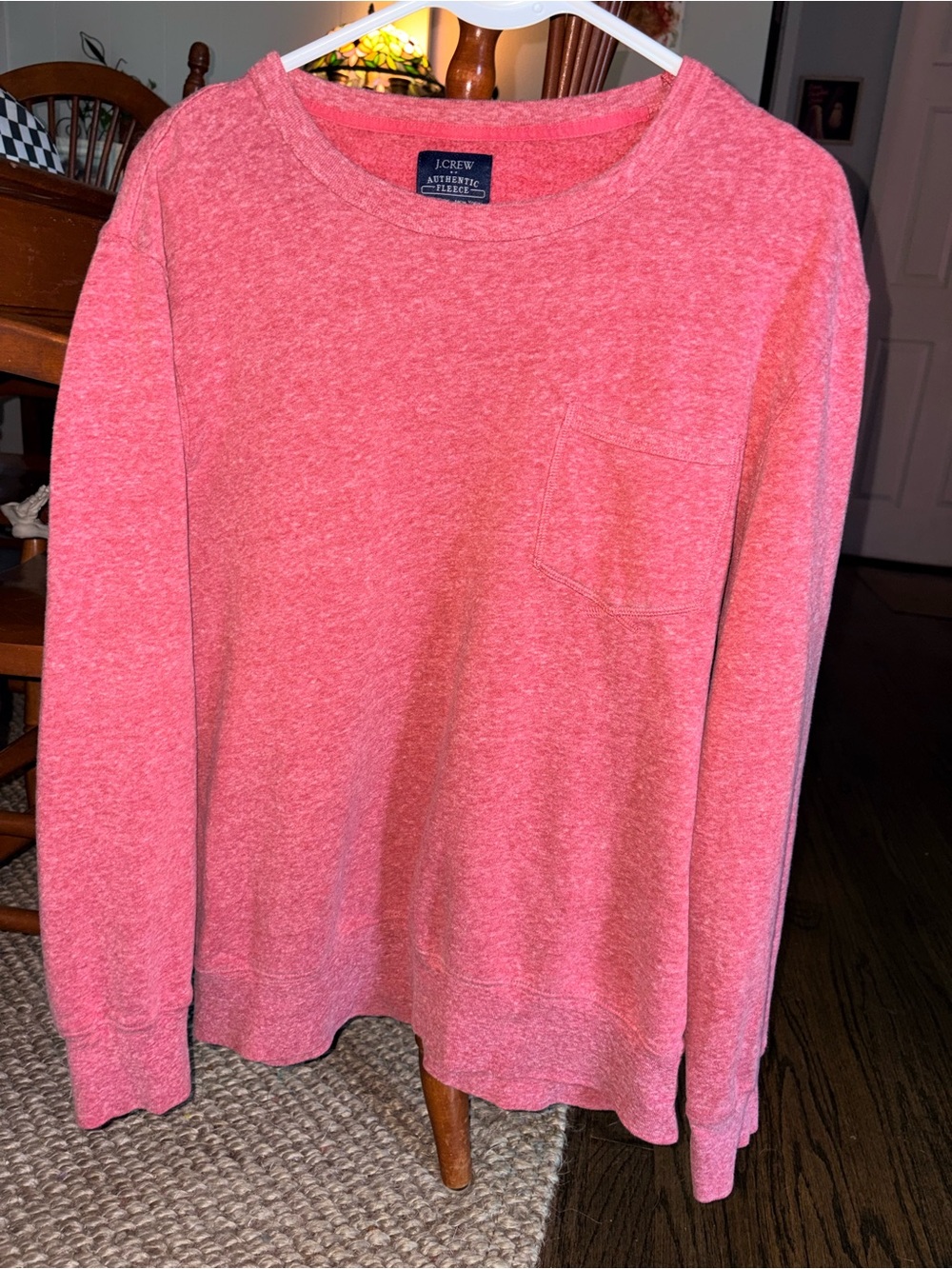 J. Crew Red Crewneck Sweater Men’s lightweight fleece Pullover